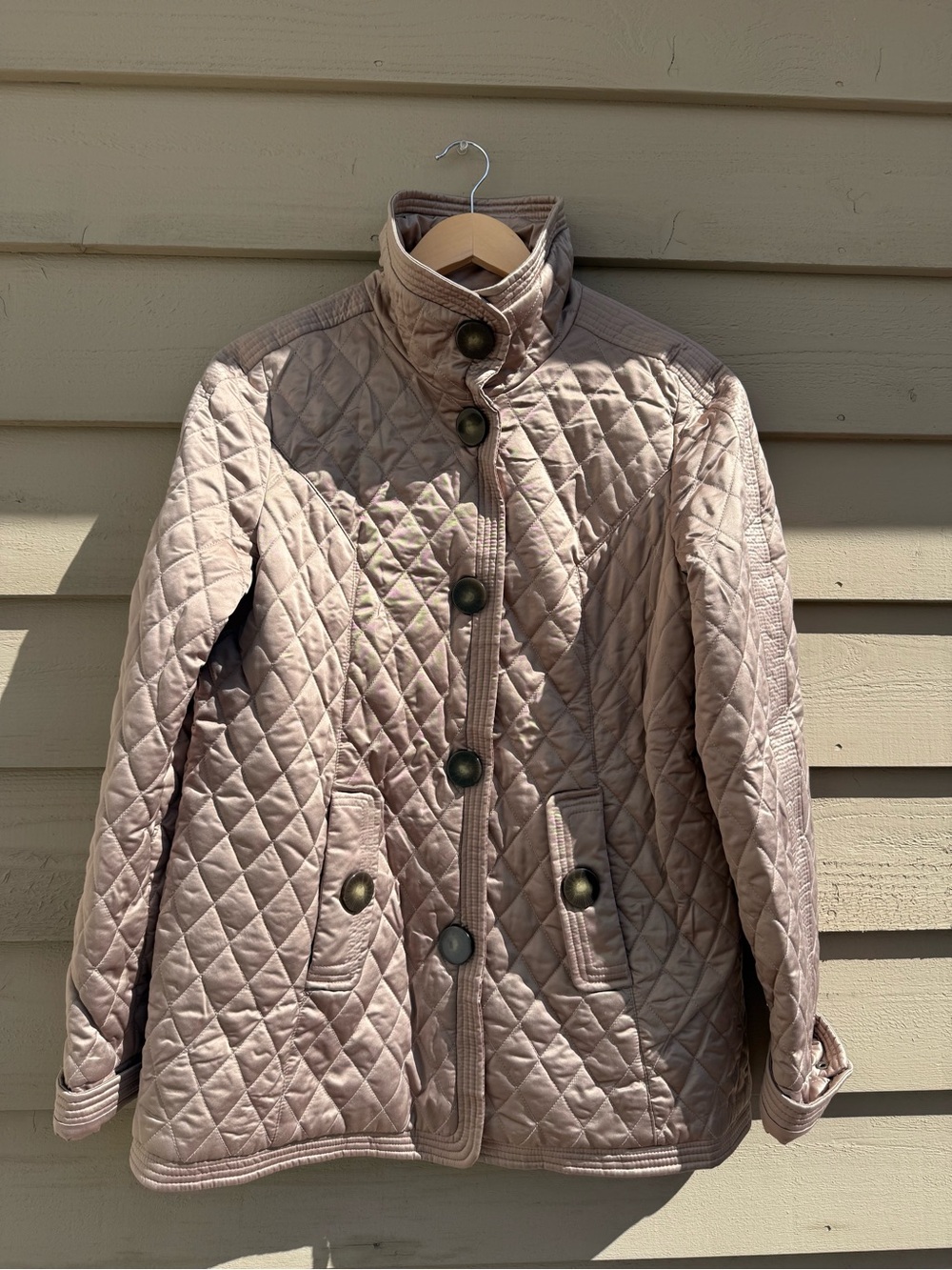 Jones New York Signature Quilted Jacket Women’s Medium Taupe